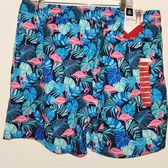 Men's Resort Swim Trunks NWT Flamingo Tropical Blue Quick Dry UPF 50+ Size XL - Picture 6 of 8
